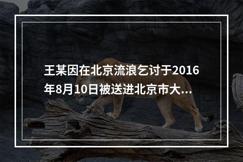 王某因在北京流浪乞讨于2016年8月10日被送进北京市大兴区