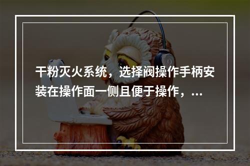 干粉灭火系统，选择阀操作手柄安装在操作面一侧且便于操作，高度