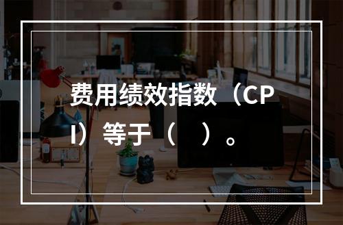 费用绩效指数（CPI）等于（　）。