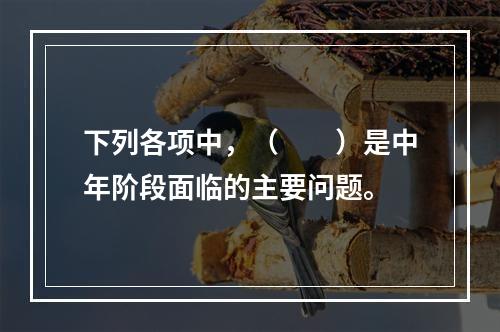 下列各项中，（　　）是中年阶段面临的主要问题。