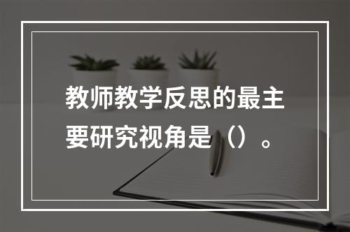 教师教学反思的最主要研究视角是（）。