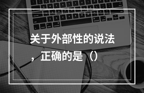 关于外部性的说法，正确的是（）