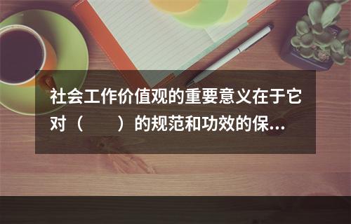 社会工作价值观的重要意义在于它对（　　）的规范和功效的保障。