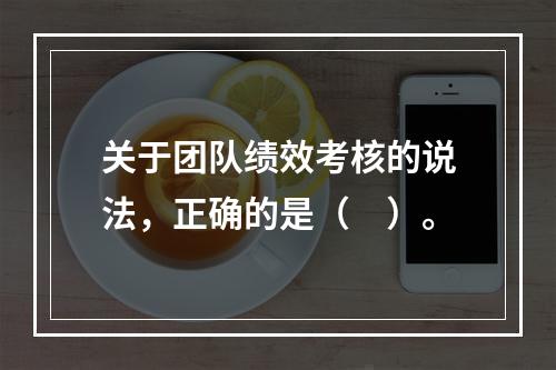 关于团队绩效考核的说法，正确的是（　）。