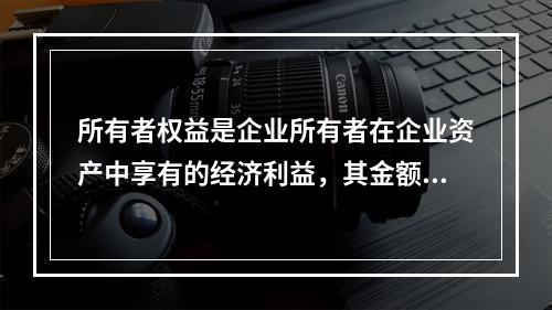 所有者权益是企业所有者在企业资产中享有的经济利益，其金额为企