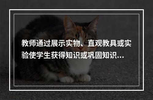 教师通过展示实物、直观教具或实验使学生获得知识或巩固知识的方