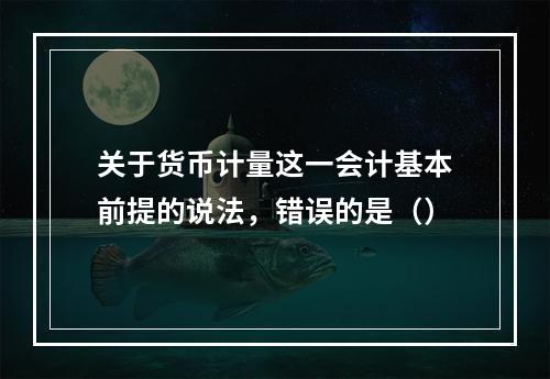 关于货币计量这一会计基本前提的说法，错误的是（）