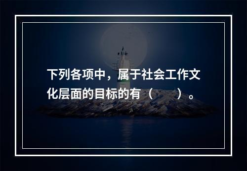 下列各项中，属于社会工作文化层面的目标的有（　　）。