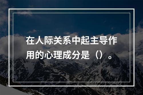 在人际关系中起主导作用的心理成分是（）。