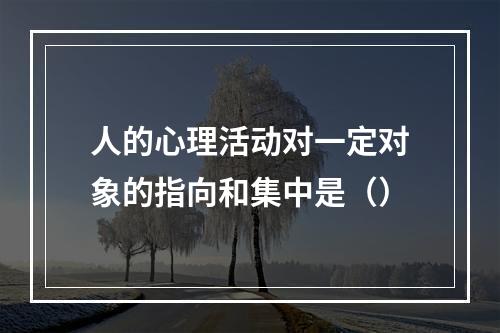 人的心理活动对一定对象的指向和集中是（）