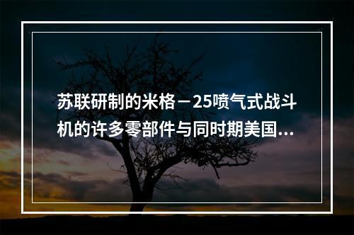 苏联研制的米格－25喷气式战斗机的许多零部件与同时期美国的战