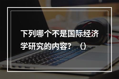 下列哪个不是国际经济学研究的内容？（）