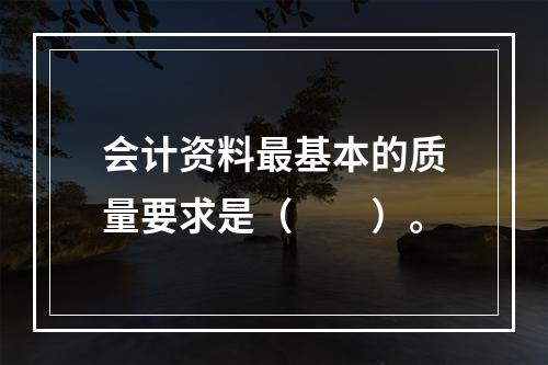 会计资料最基本的质量要求是（　　）。