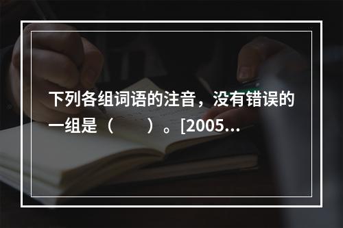 下列各组词语的注音，没有错误的一组是（　　）。[2005年