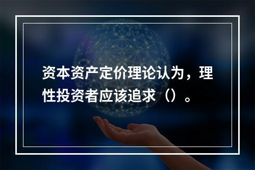 资本资产定价理论认为，理性投资者应该追求（）。