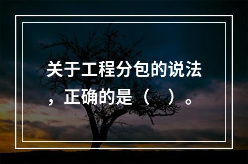 关于工程分包的说法，正确的是（　）。