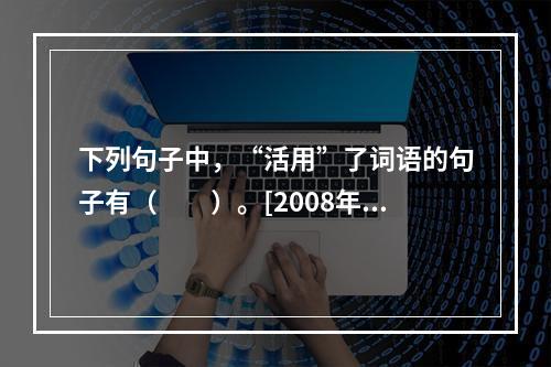 下列句子中，“活用”了词语的句子有（　　）。[2008年真