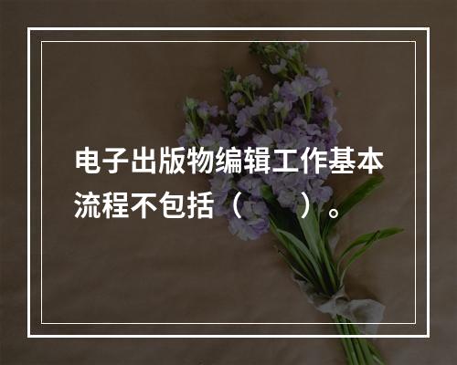 电子出版物编辑工作基本流程不包括（　　）。