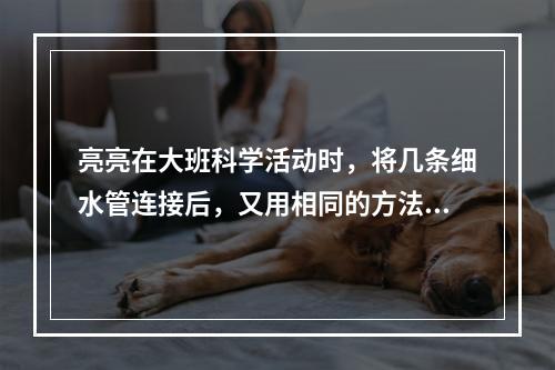 亮亮在大班科学活动时，将几条细水管连接后，又用相同的方法将另