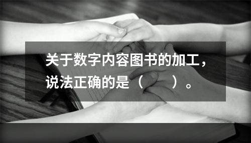 关于数字内容图书的加工，说法正确的是（　　）。