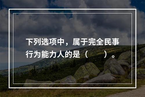 下列选项中，属于完全民事行为能力人的是（　　）。