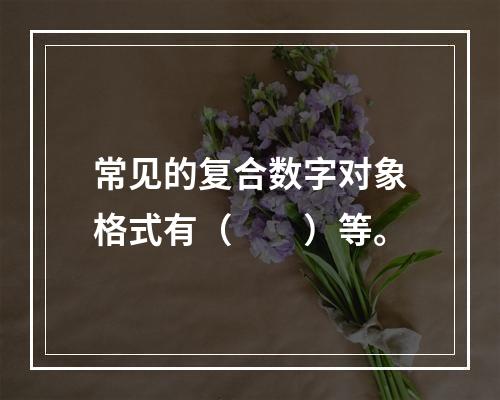 常见的复合数字对象格式有（　　）等。