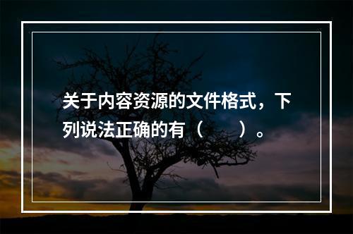 关于内容资源的文件格式，下列说法正确的有（　　）。