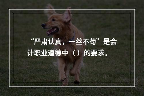 “严肃认真，一丝不苟”是会计职业道德中（ ）的要求。