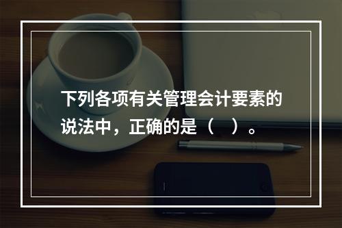 下列各项有关管理会计要素的说法中，正确的是（　）。