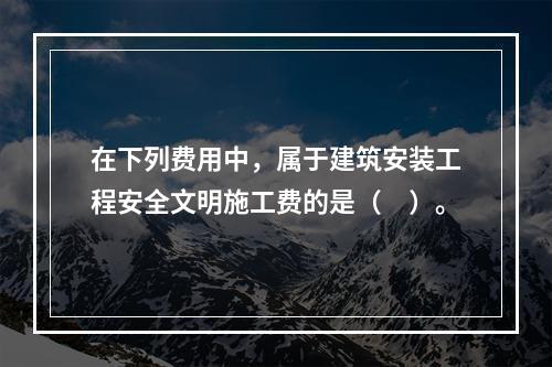 在下列费用中，属于建筑安装工程安全文明施工费的是（　）。