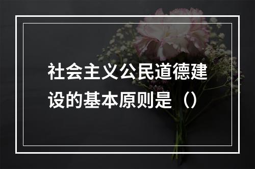 社会主义公民道德建设的基本原则是（）