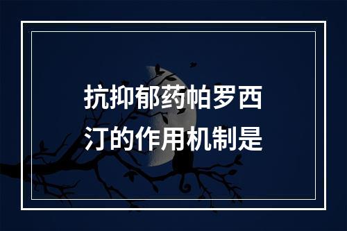 抗抑郁药帕罗西汀的作用机制是