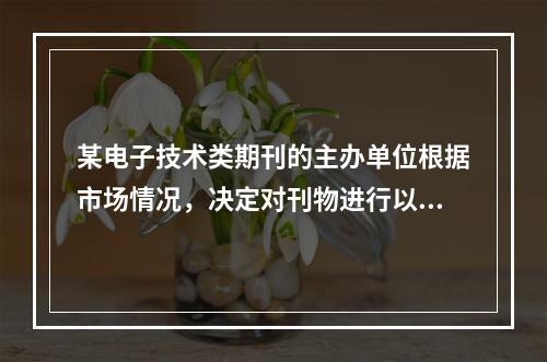 某电子技术类期刊的主办单位根据市场情况，决定对刊物进行以下