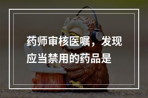 药师审核医嘱，发现应当禁用的药品是