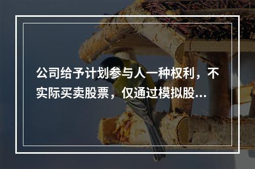 公司给予计划参与人一种权利，不实际买卖股票，仅通过模拟股票