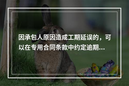 因承包人原因造成工期延误的，可以在专用合同条款中约定逾期竣工