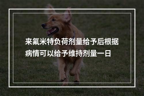 来氟米特负荷剂量给予后根据病情可以给予维持剂量一日