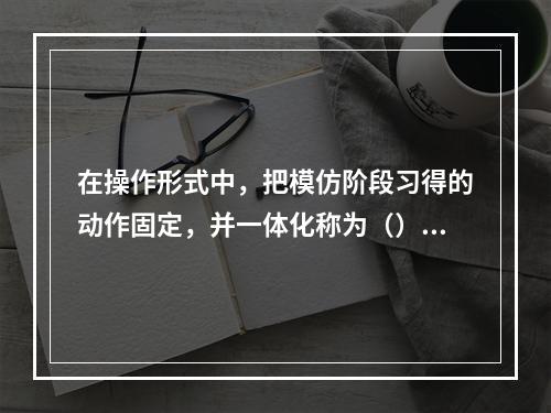 在操作形式中，把模仿阶段习得的动作固定，并一体化称为（）。