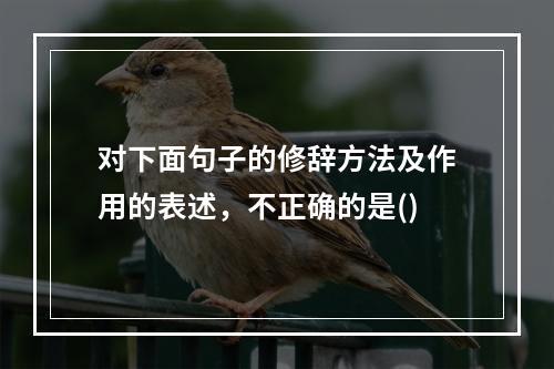 对下面句子的修辞方法及作用的表述，不正确的是()