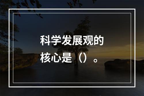 科学发展观的核心是（）。