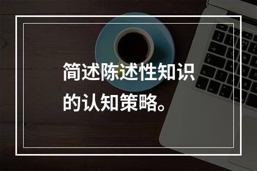 简述陈述性知识的认知策略。