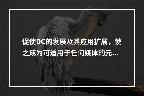 促使DC的发展及其应用扩展，使之成为可适用于任何媒体的元数