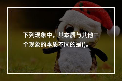 下列现象中，其本质与其他三个现象的本质不同的是()。