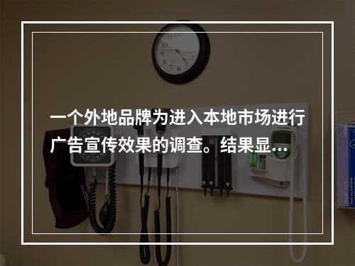 一个外地品牌为进入本地市场进行广告宣传效果的调查。结果显示，