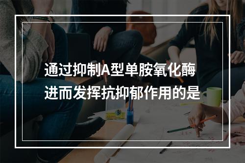 通过抑制A型单胺氧化酶进而发挥抗抑郁作用的是