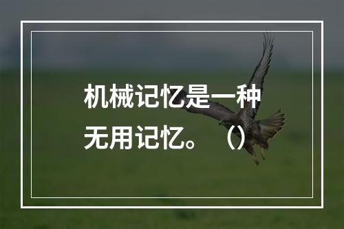 机械记忆是一种无用记忆。（）