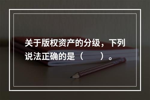 关于版权资产的分级，下列说法正确的是（　　）。