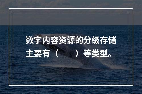 数字内容资源的分级存储主要有（　　）等类型。