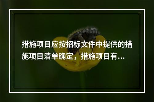 措施项目应按招标文件中提供的措施项目清单确定，措施项目有（）