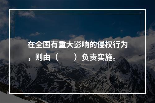 在全国有重大影响的侵权行为，则由（　　）负责实施。